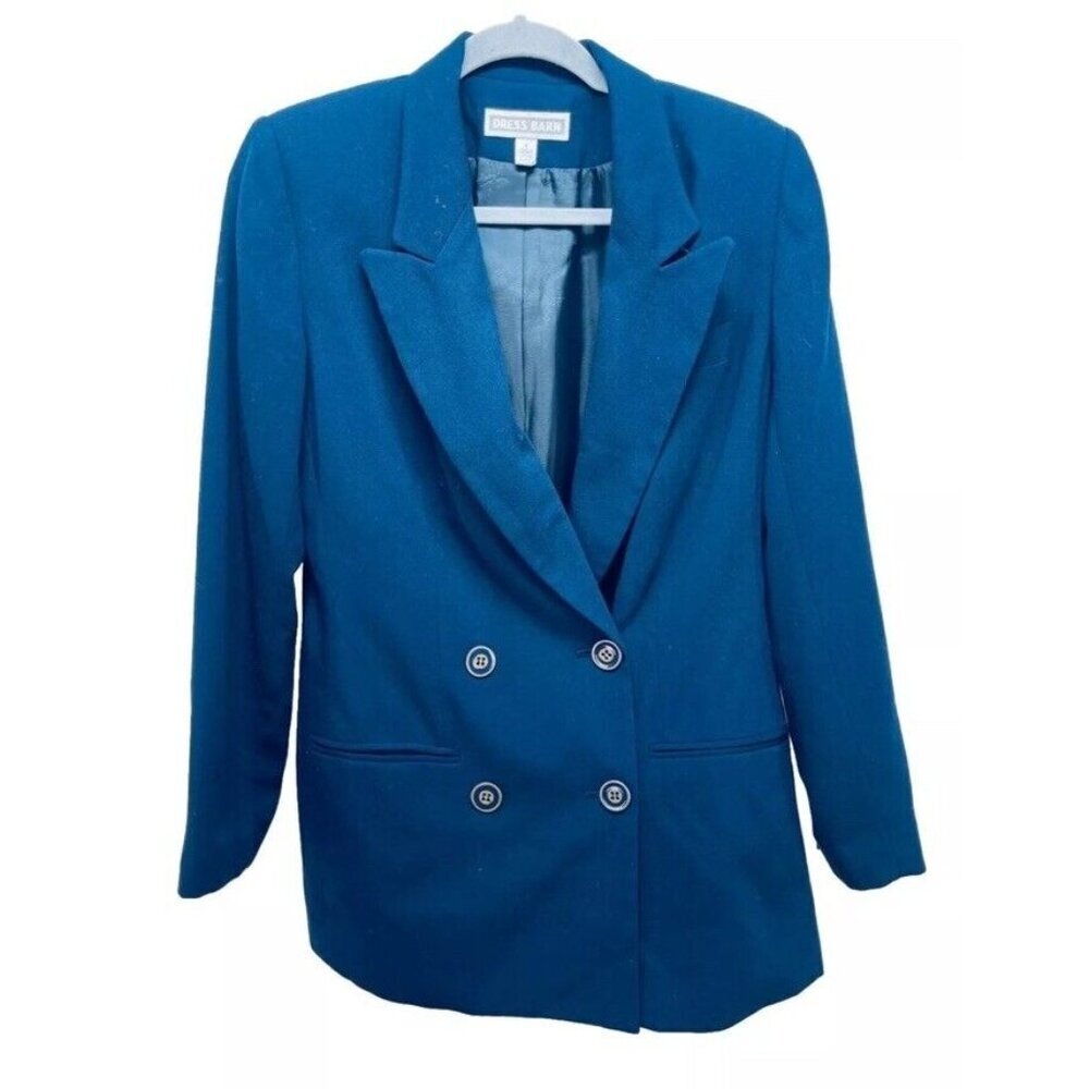 Dress Barn Business Blazer Jacket Size 4 Women’s Button Up Blue